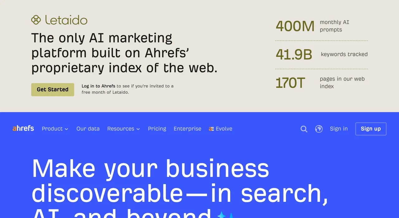 Ahrefs backlink and keyword research tool
