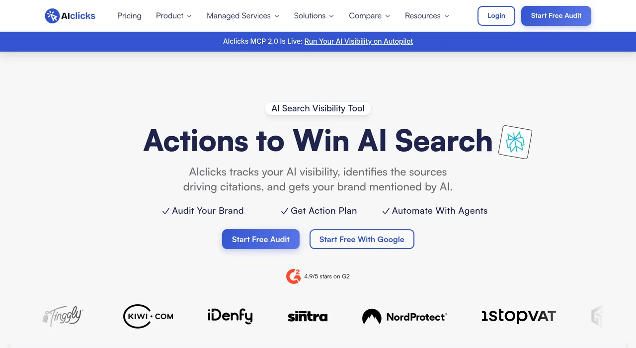 AIclicks LLM SEO citation tracking dashboard
