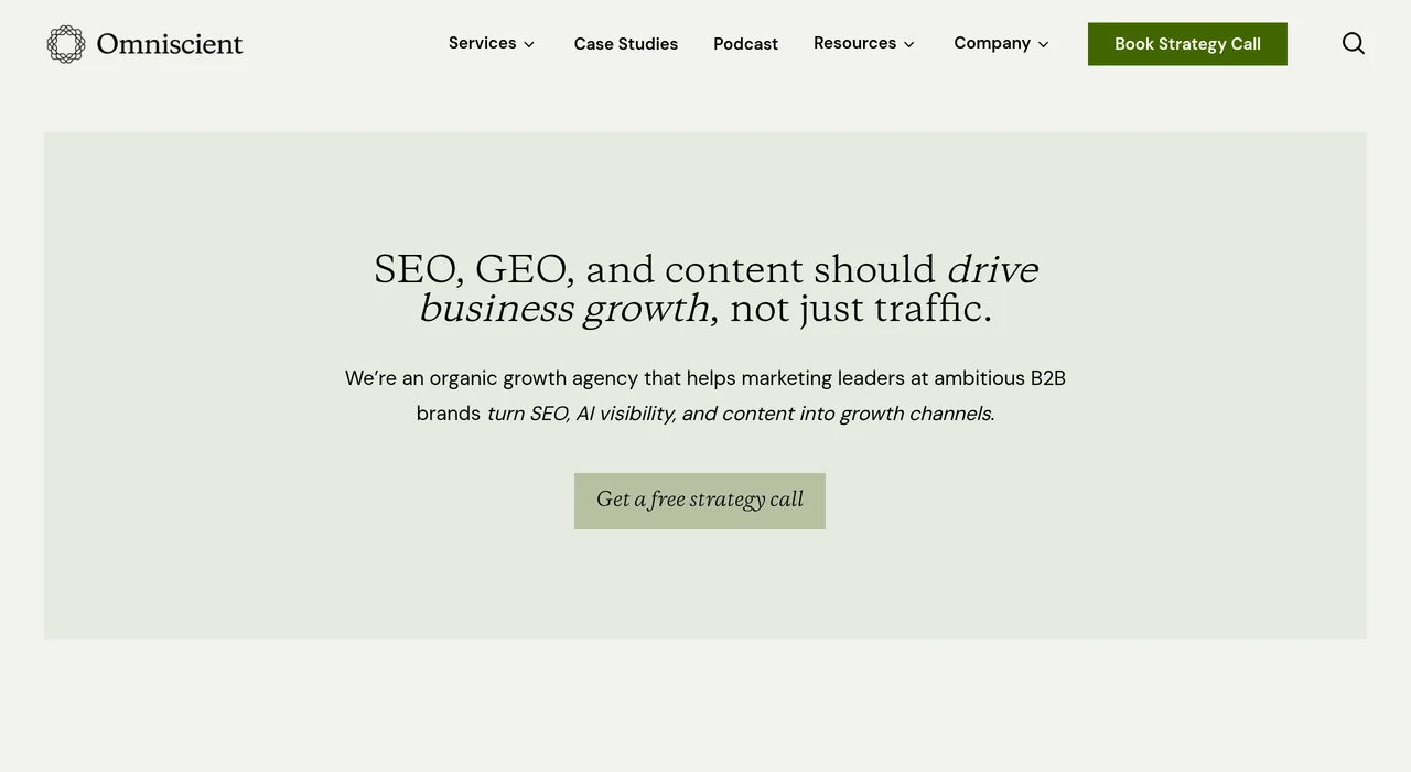 Omniscient Digital homepage