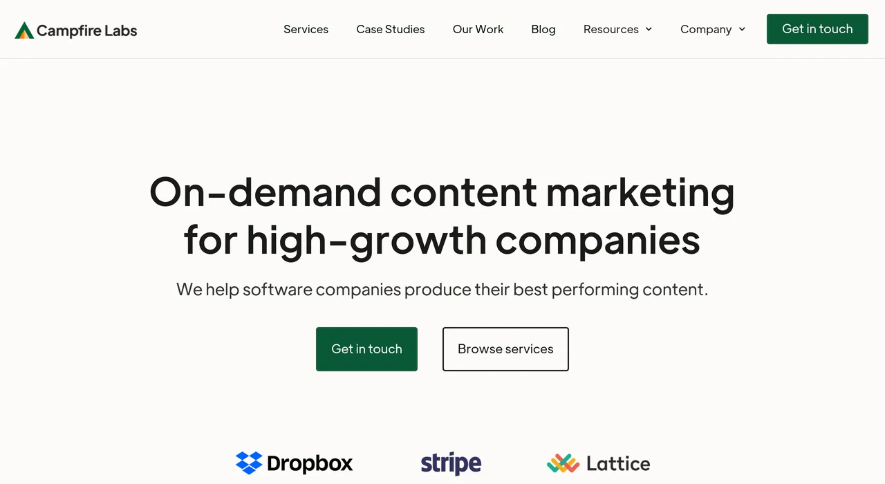 Campfire Labs homepage