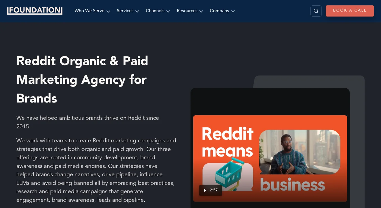 Foundation Marketing Reddit agency page