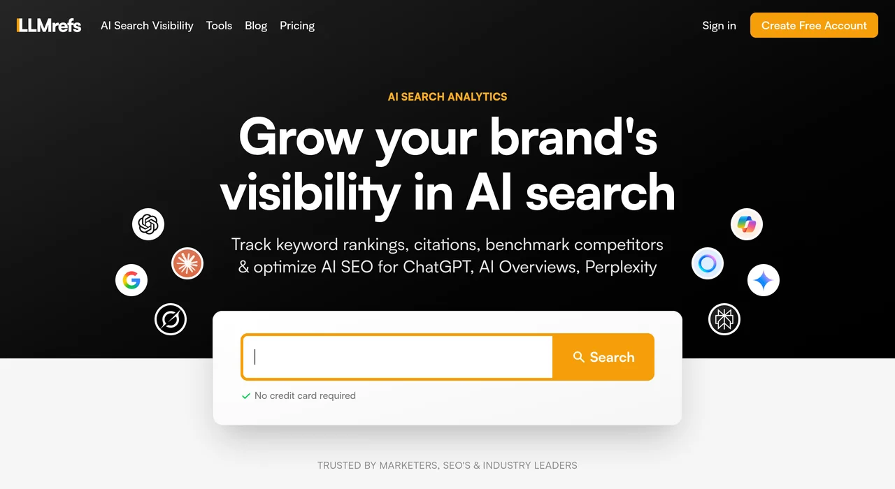 LLMRefs generative AI search analytics dashboard