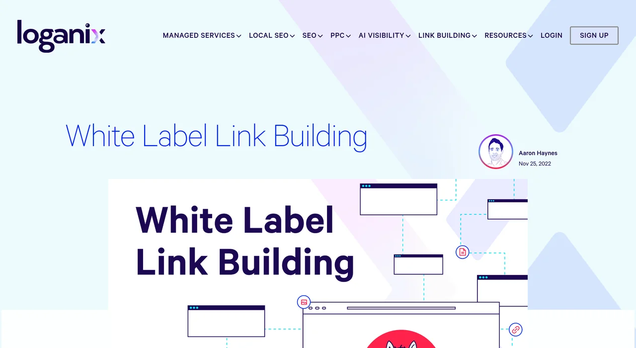 Loganix white label link building page