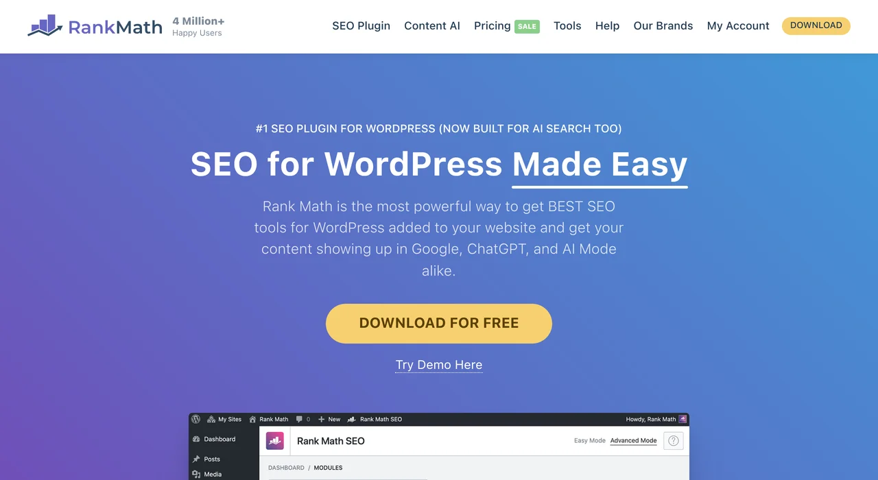 Rank Math WordPress SEO plugin