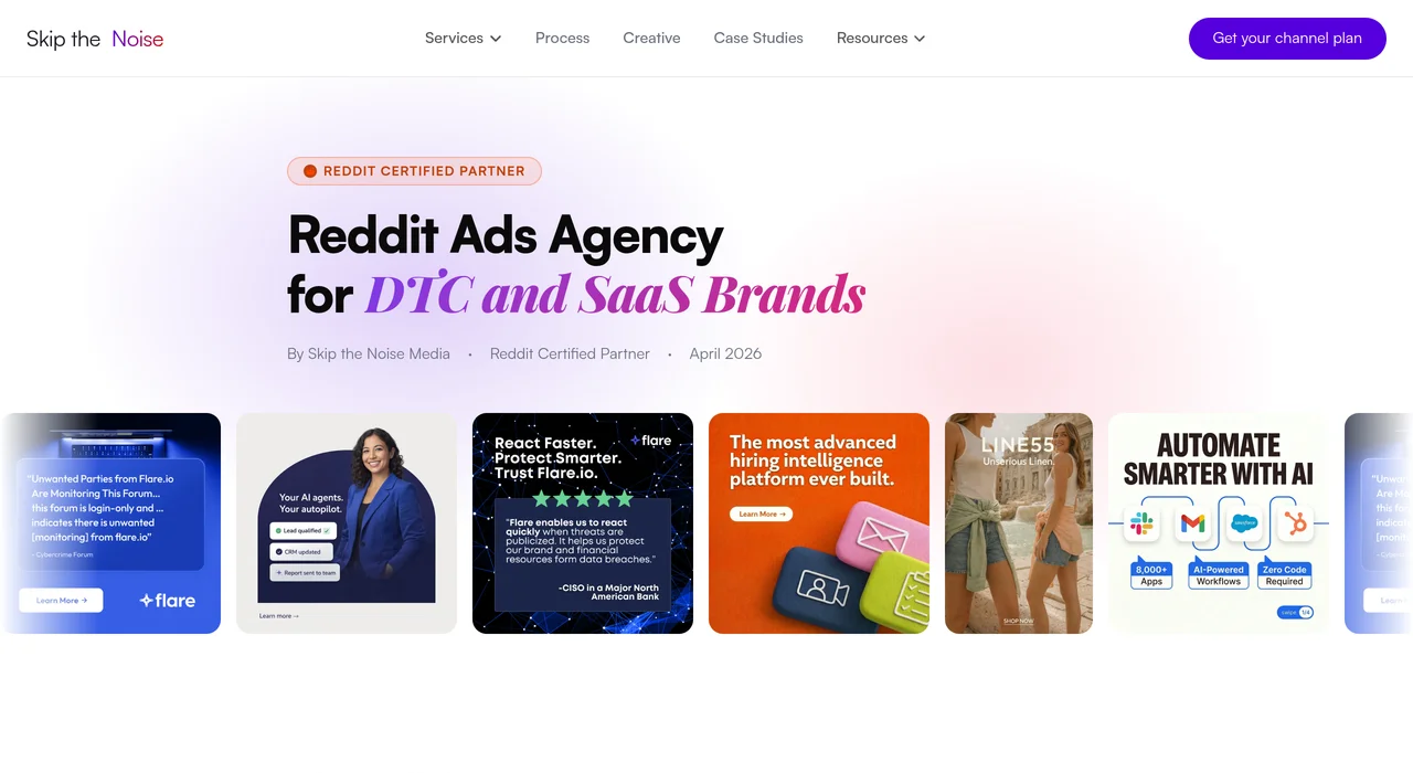 Skip the Noise Media Reddit ads agency page