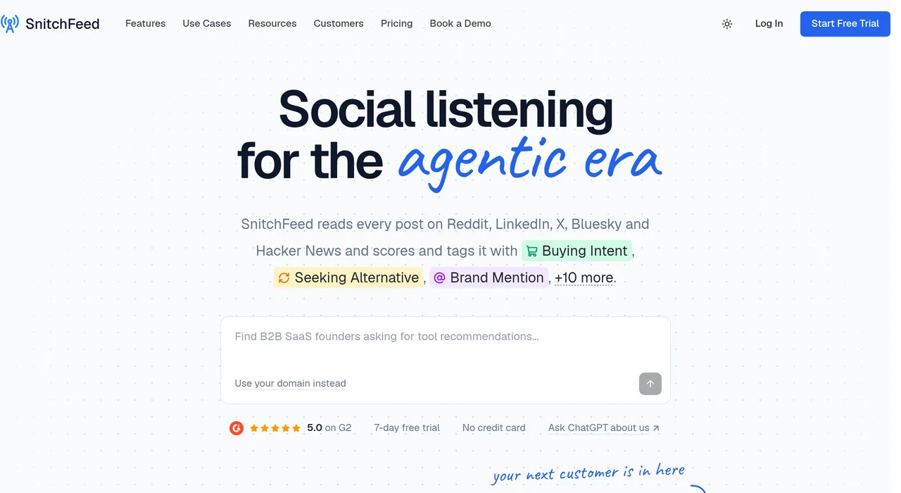 SnitchFeed homepage