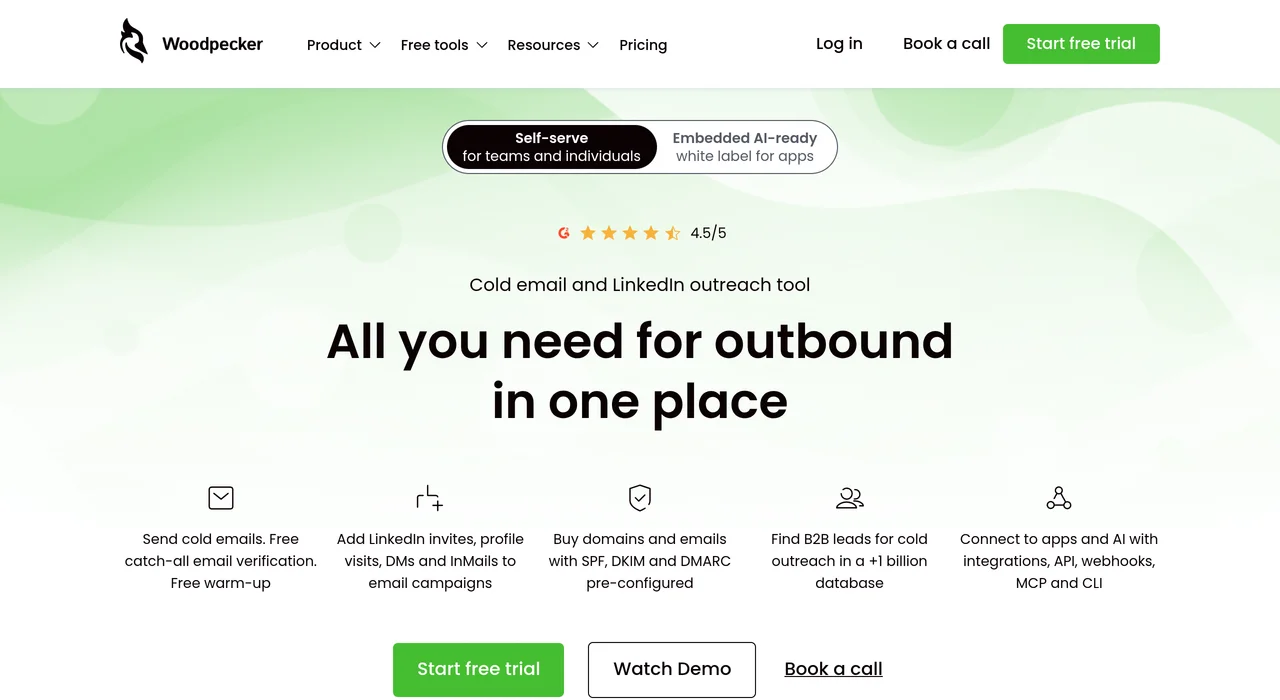 Woodpecker cold email deliverability platform