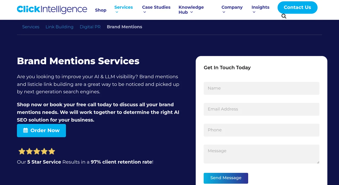 Click Intelligence brand mentions service page