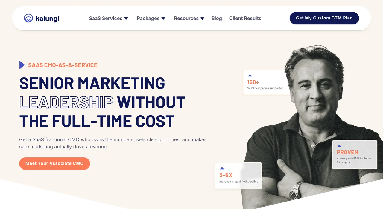 Kalungi fractional SaaS CMO page