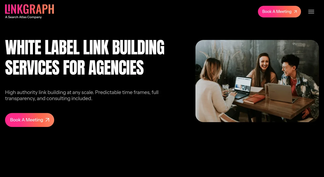 LinkGraph white label link building page