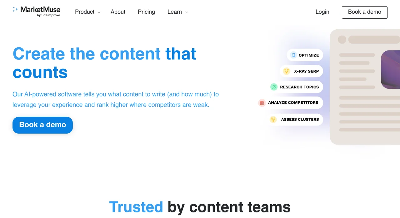 MarketMuse content strategy platform