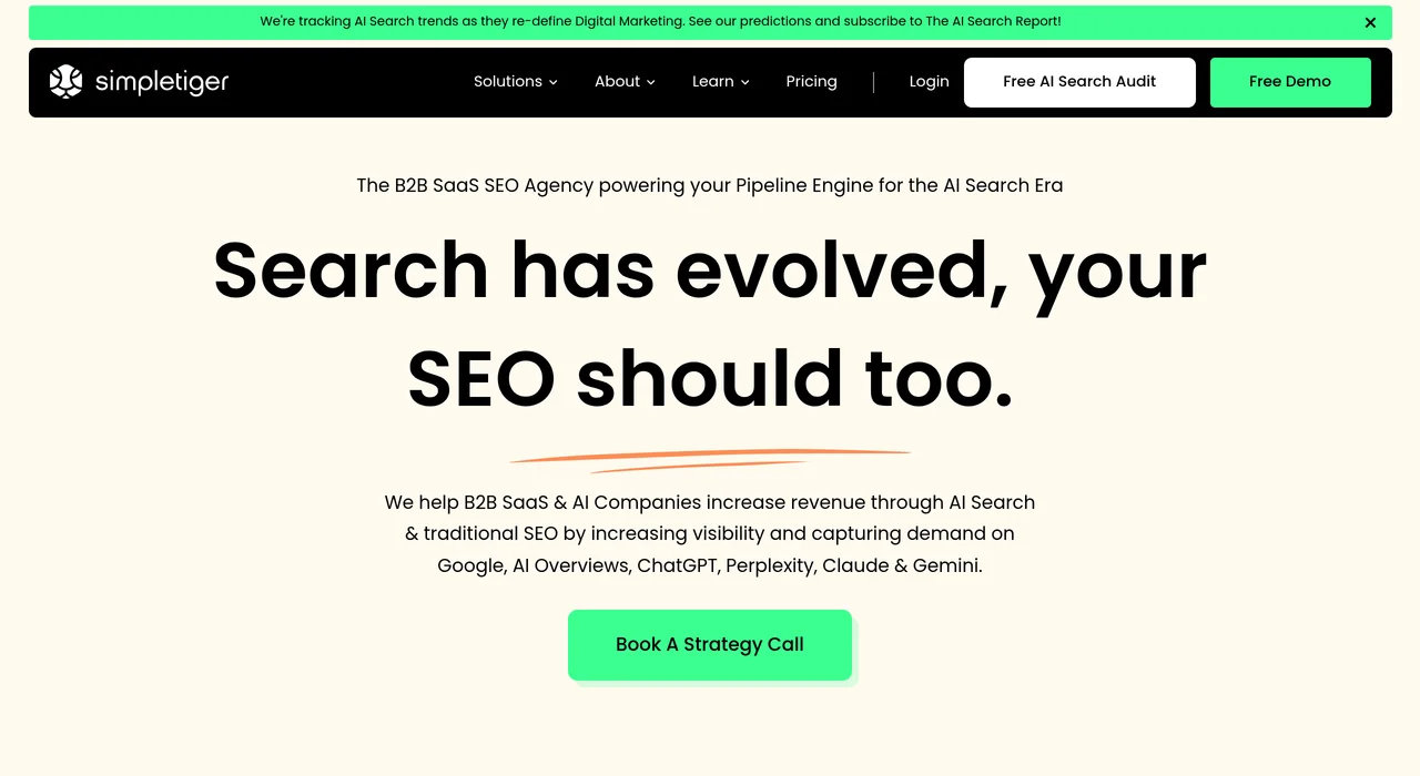 SimpleTiger SaaS SEO agency page