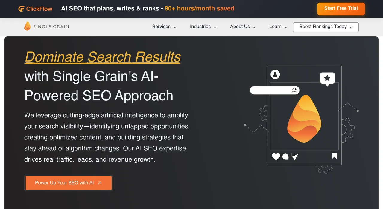 Single Grain AI SEO agency service page