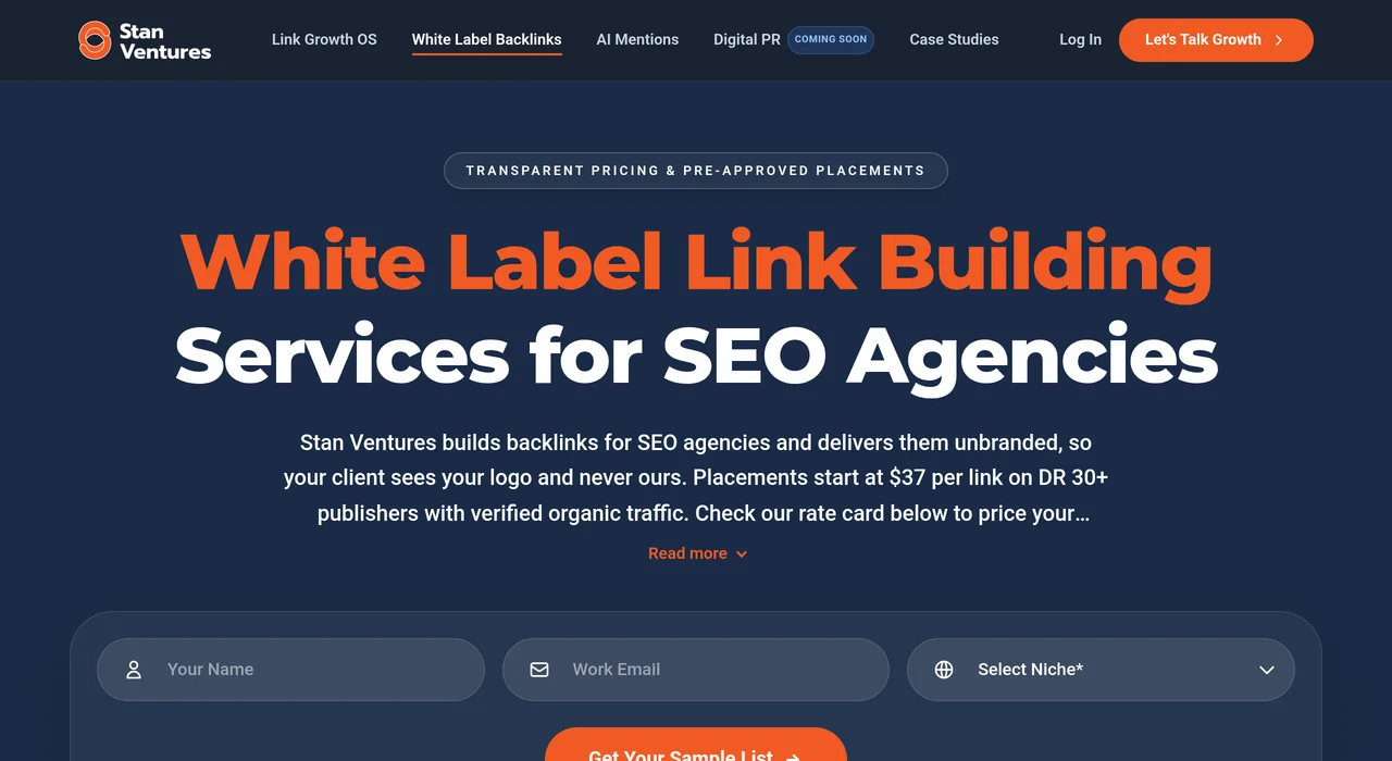Stan Ventures white label link building page