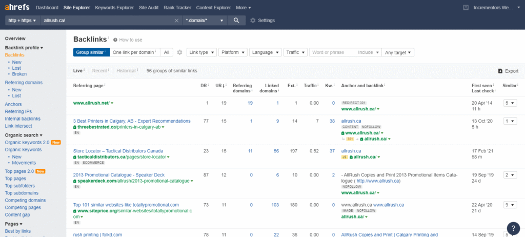 Ahrefs Backlink Monitoring Tool